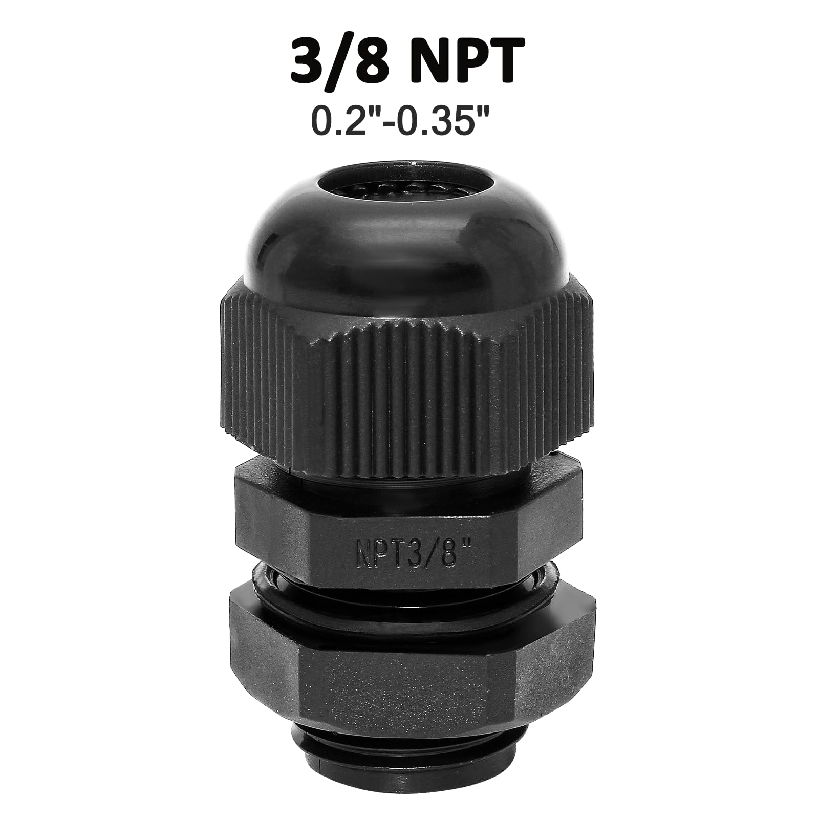 Nylon Cable Glands - 20 Pack, Black -2