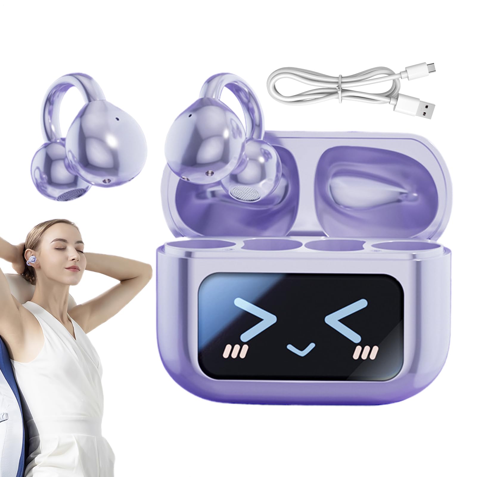 Auriculares con pantalla táctil inteligentes inalámbricos impermeables con traducción 8