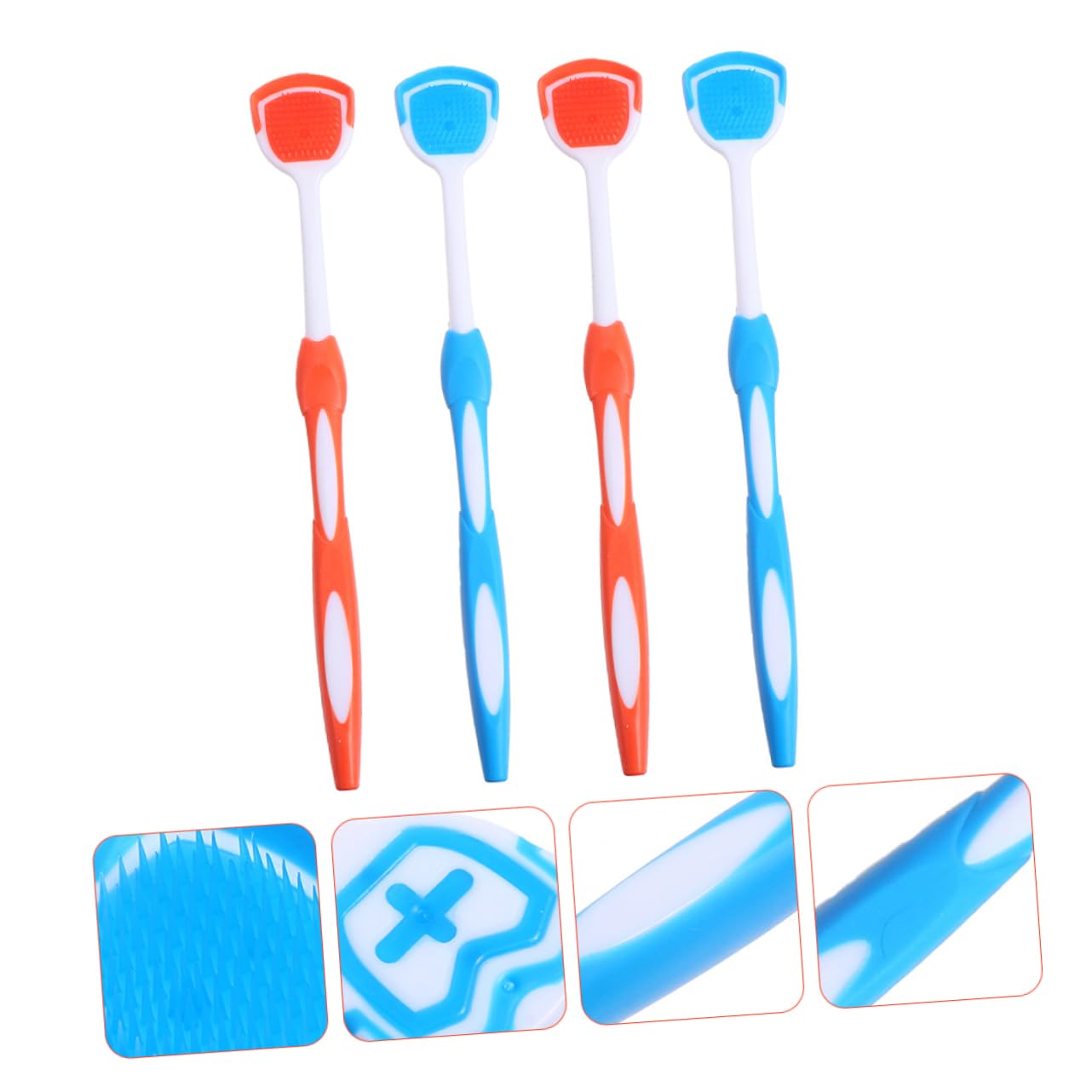 PACKOVE 3 Set Raschietti Per Lingua Per Fresco E Orale Colori Blu Uso 4 Pezzi * 3