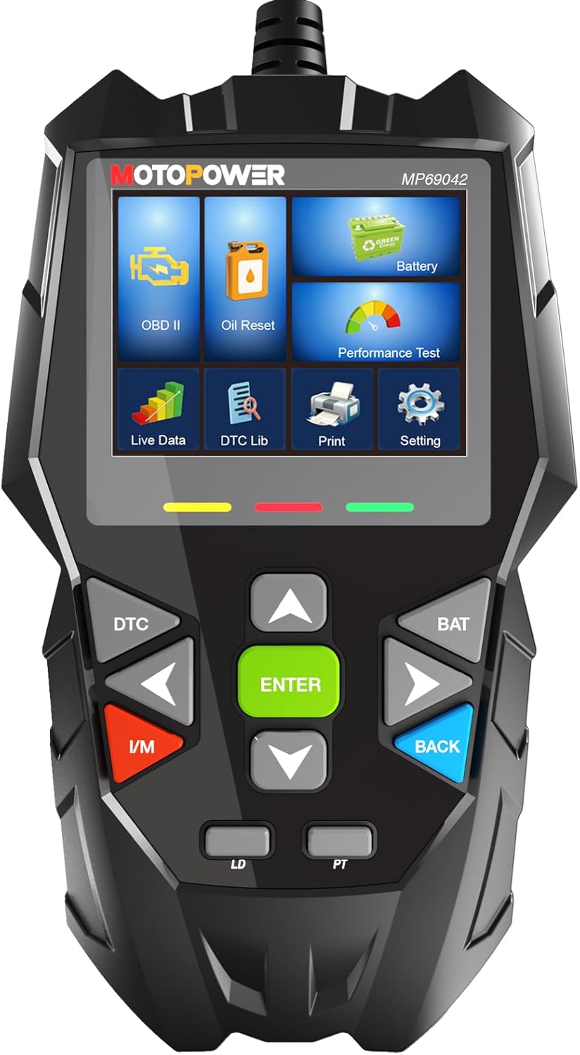 MOTOPOWER 4-in-1 OBD2 Code Reader Scanner: Oil Reset, Battery Test, Performance Test, Lifetime Free Updates