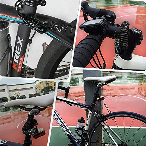 Allnice Bike Lock Cable Mini Cycling Combination Bicycle Cable Lock Portable Anti-Theft Resettable 4 Digit For Travel Luggage Locks Helmet Lock #TOP6