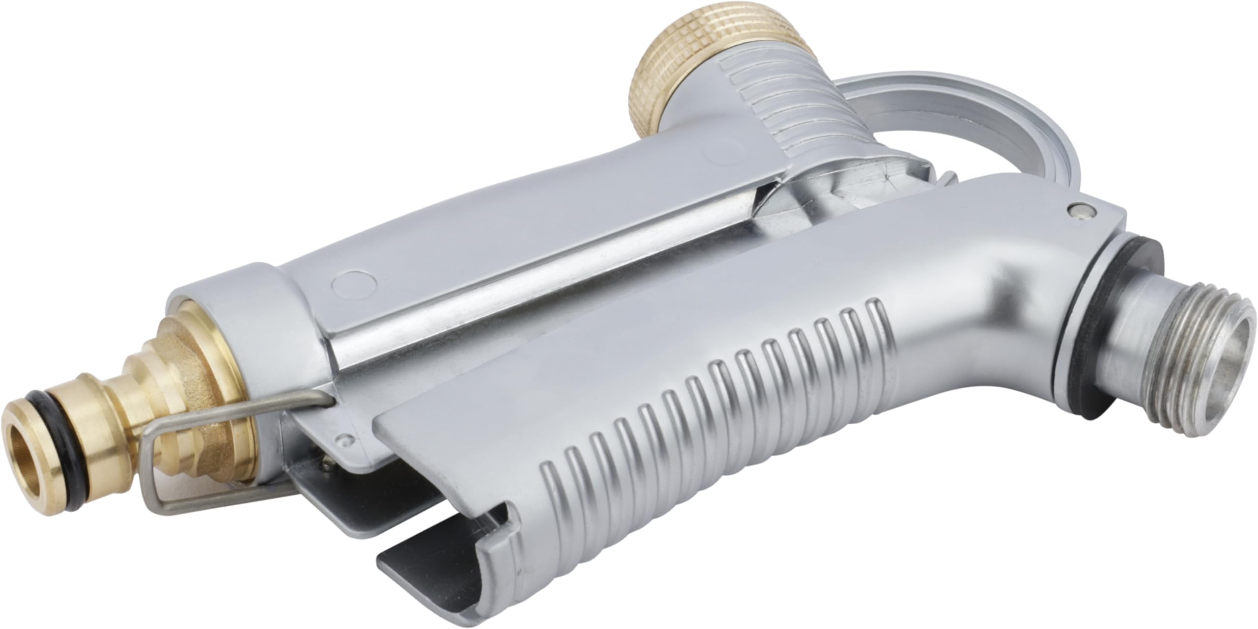 Boutté PPFR d'arrosage 100% métal Pistolet pomme multifonction avec raccord rapide, Argent