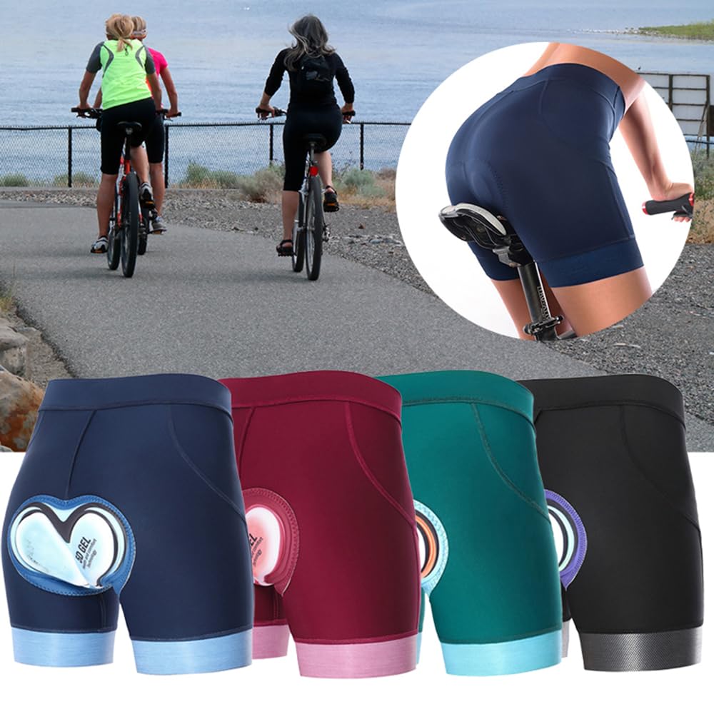 Pantaloncini Da Ciclismo Imbottiti Gel 5D Donna, Asciugatura Rapida Intimo Traspirante Con Imbottitura Per Seduta Antiurto Leggero Intimo Da Ciclismo Elastico Uomo Per Ciclismo