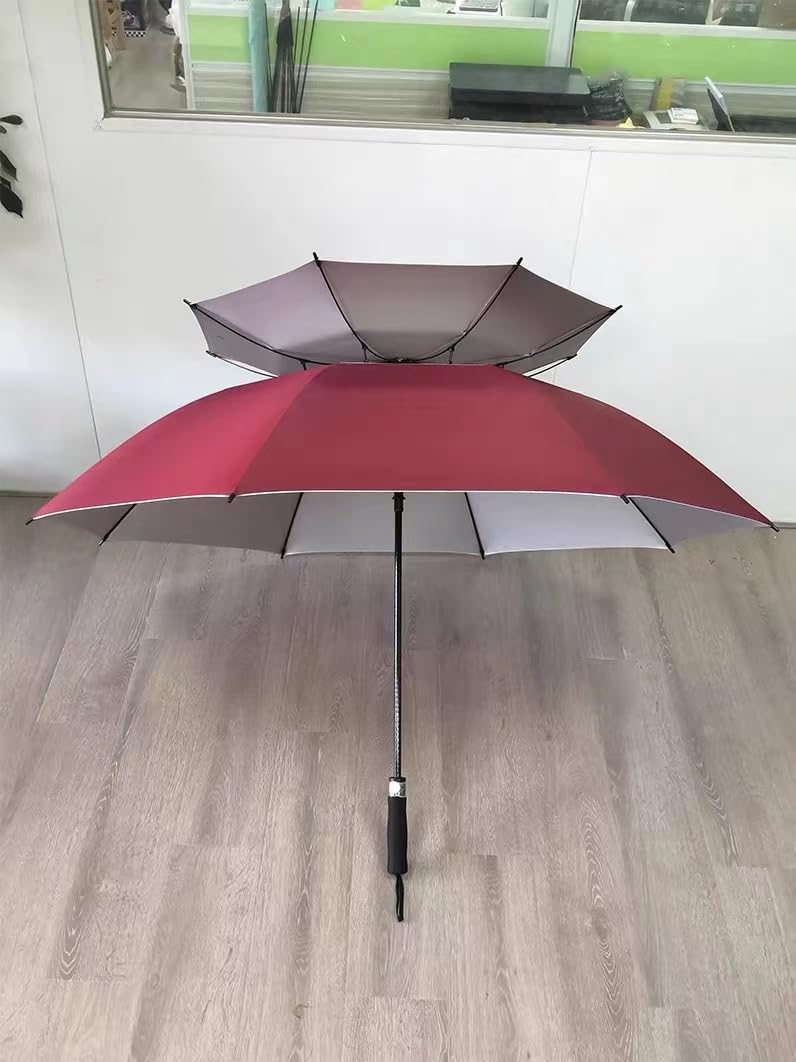 Paraguas de Golf Abierto automático de 54 Pulgadas Extra Grande de Gran tamaño Doble Dosel ventilado a Prueba de Viento Paraguas Impermeables