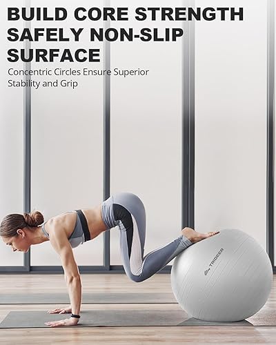 Vista 42 de Trideer Pelota de ejercicio para yoga, pilates y fitness. Equipo de pelota de estabilidad para gimnasio en casa y silla de oficina, accesorios
