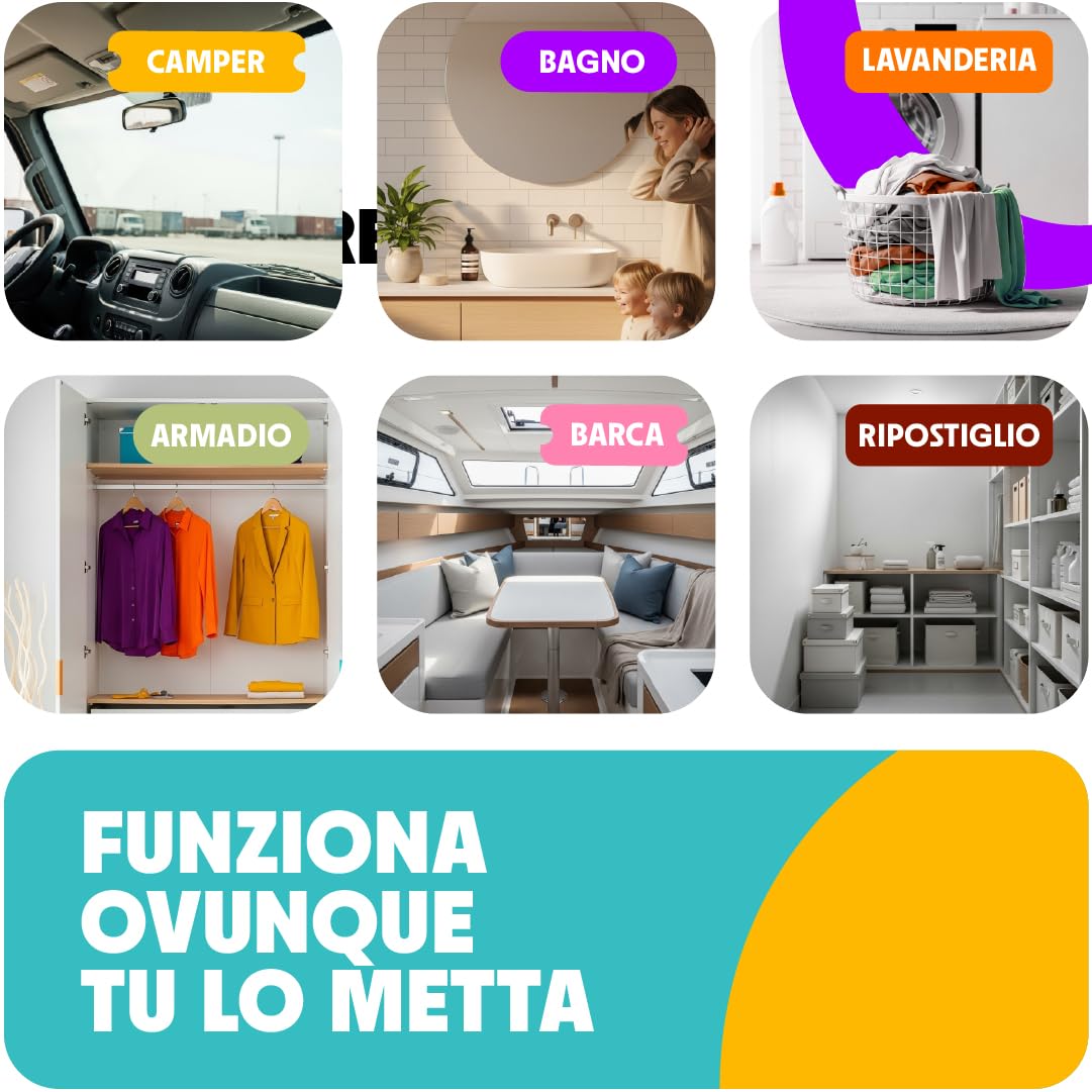 Siamo 15 Pack Sacchetti Deumidificatori Antimuffa Per Armadio, Casa, Assorbi Umidità In Armadi, Cucine, Seminterrati, Camper #1 in deumidificatori Eliminare Odore Sgradevole Funziona e Basta