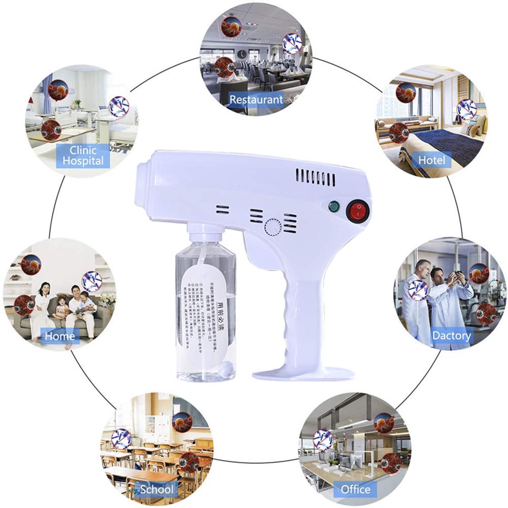 Disinfettante Portatile Pistola a Vapore 1200W Fogger Portatile per Macchina del Fumo Fogger 250ML Nebulizzatore per Auto da Interno casa,EU