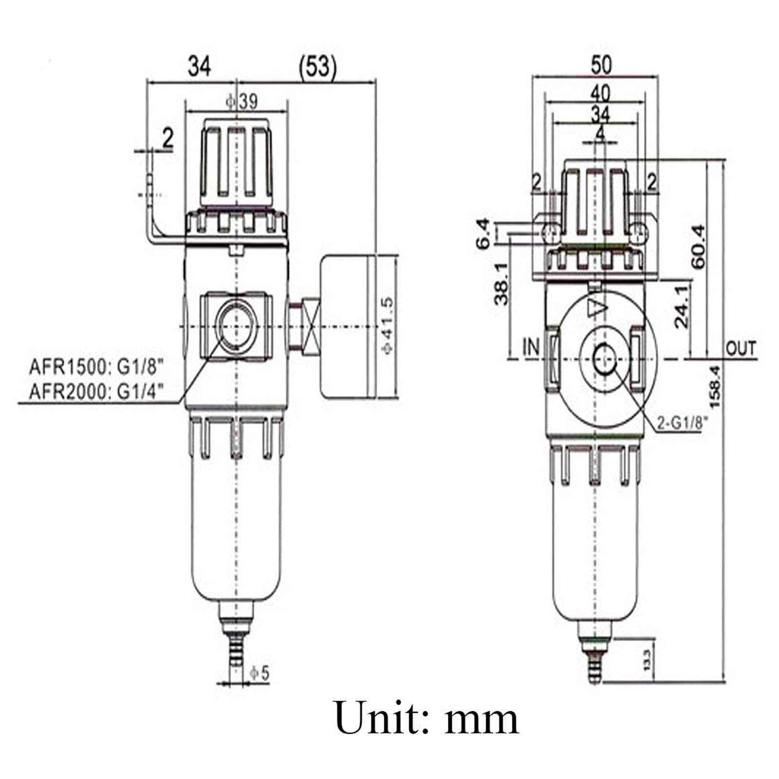 Ölabscheider, Druckluftfilter, Luftfilter, Druckminderer, mit Manometer, Schmiermittel, Druckminderer, für Druckluftfilterwerkzeuge