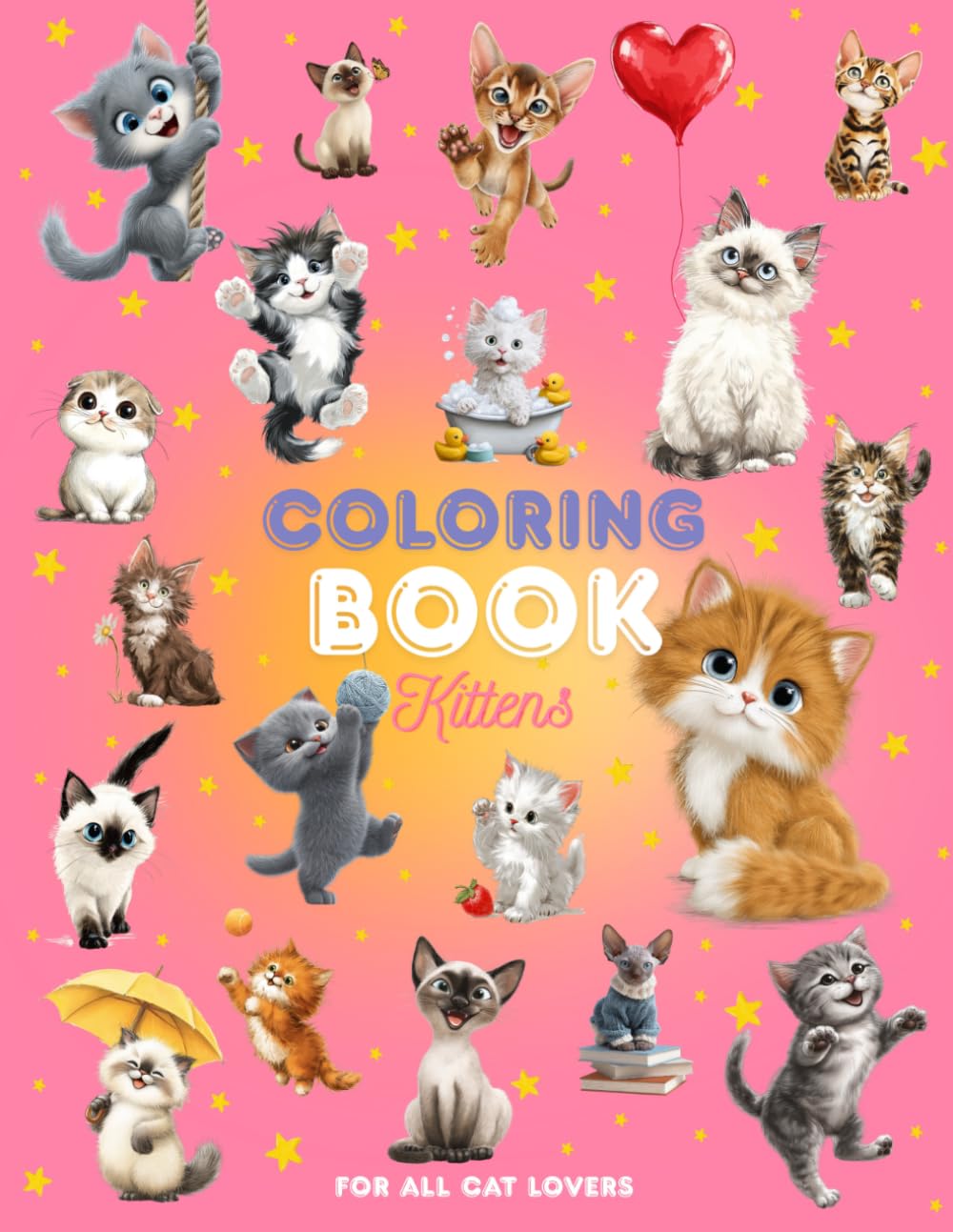 Coloring Book: Kittens: Cat Breeds to Color with Educational Rhymes for Toddlers and Young Kids (Happy Animals Coloring Collection)