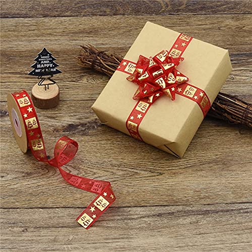 4 rollen 10 Yards 15mm breed kerstlint voor cadeaus Pakket inpakken, haarstrik clip accessoire maken, vakantie kerst… - Image 6