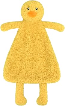 Baby Yellow Duck Soft Stuffed Animal Security Blanket, Plush Duck Character Lovey Blanket, Baby Shower/Nursery Gift, Newborn Infant Toddler Snuggle Blankie for Boys Girls, 16 Inches
