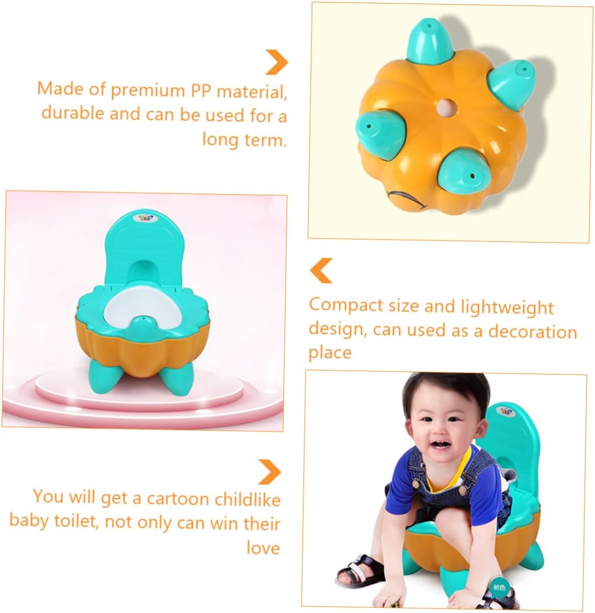 DECHOUS Pumpkin Potty Training Seat for Removable Compact Design Easy to Clean Durable Material Transition Potty for Bathroom Bedroom