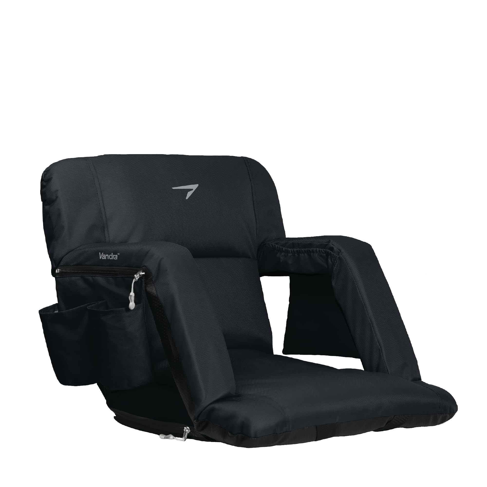 Vandra™ Arc - Scandinavian Stadium Seat with Back Support &amp; BenchLock™ - Wide Padded Bleacher Chair with Cushion &amp; Arc Recline™ Arm Rest for Bleachers
