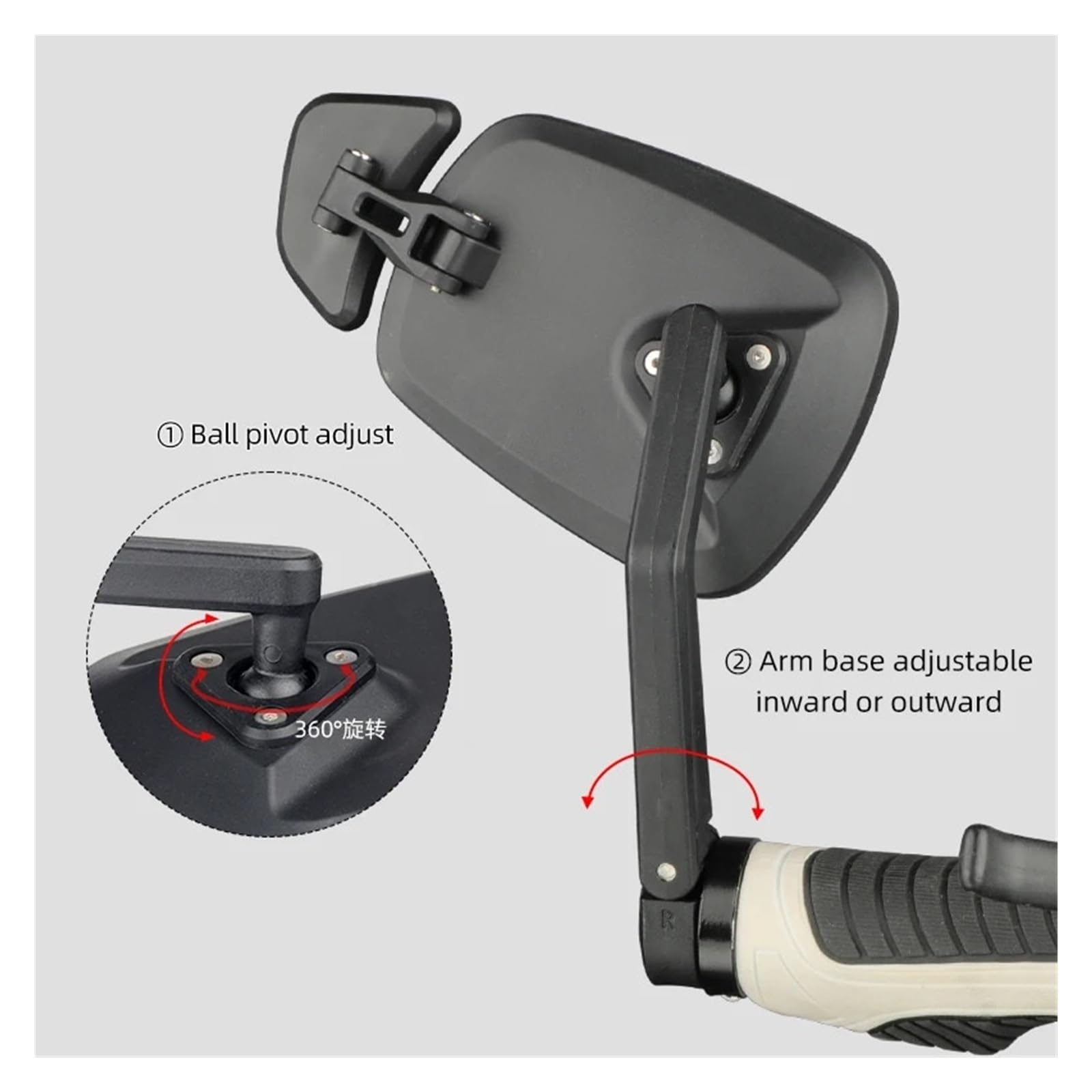 for Bicicletta, Specchietto Retrovisore con Tappo Terminale Barra | Riflettore lente ausiliaria sinistra destra for avviso di tacca di sicurezza for scooter elettrico for bici(Bar End 1 Pair)