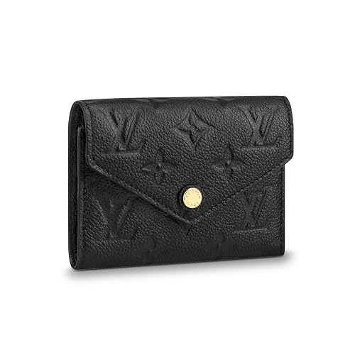 [LOUIS VUITTON] M64060 кошелек Portefeuille Victorine Monogram Empreinte с застежкой-клапаном, складной кошелек с отделением для монет, черный, женский, в оригинальной подарочной коробке и фирменной пакете