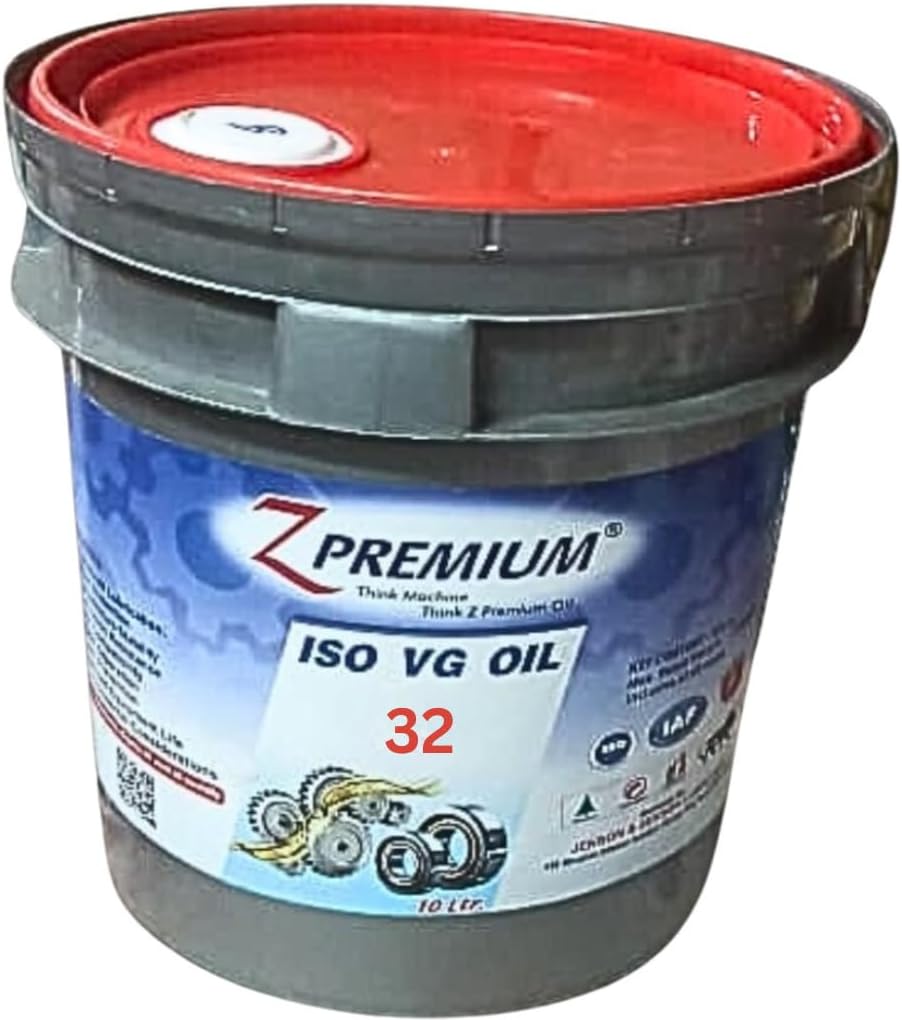 ZPremium ISO VG 32 Hydraulic Oil High Performance Anti Wear Lubricant Oxidation Stability Corrosion Protection Long Life Fluid Industrial Equipment Compressor System 10 Litre Bucket