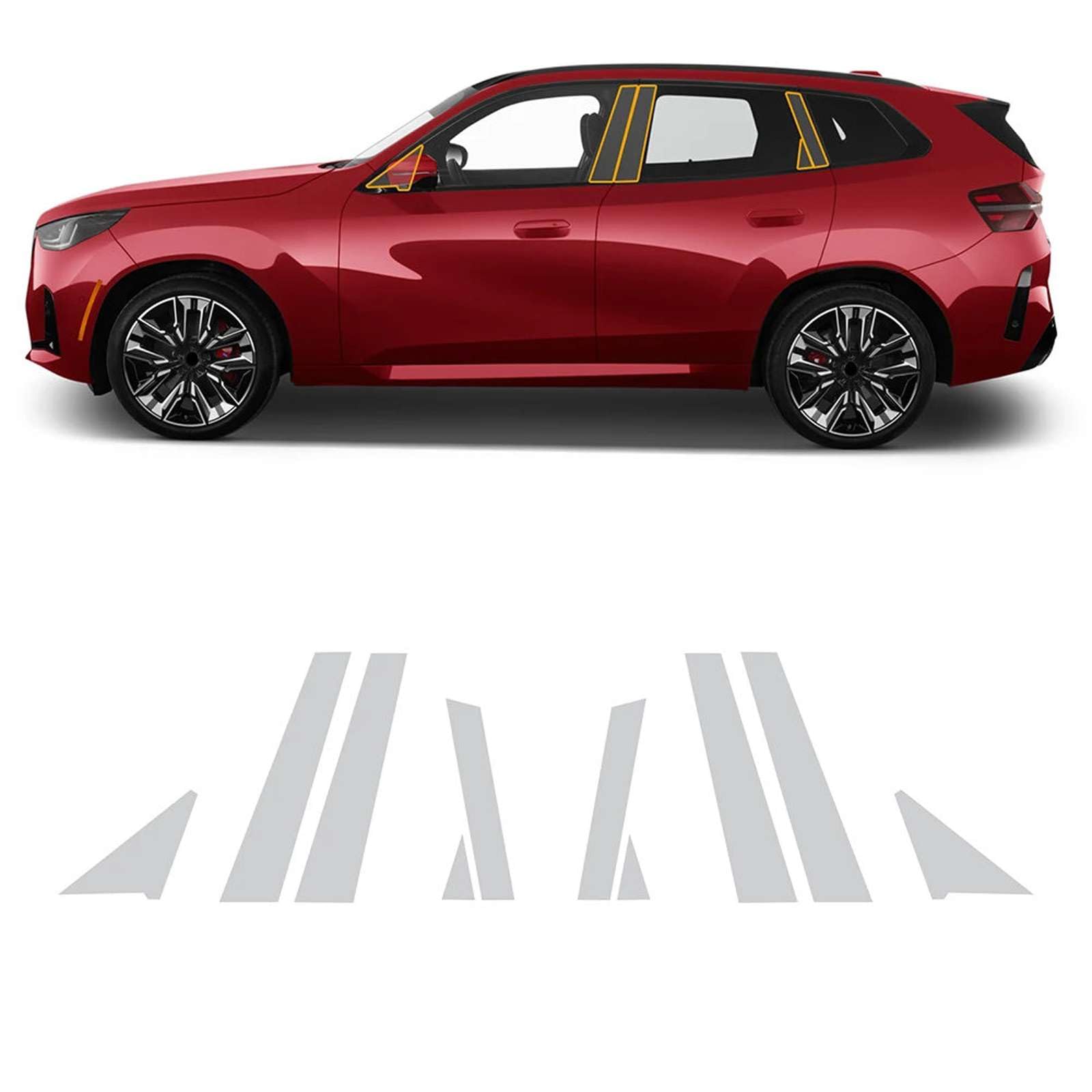 Película protectora de pintura de coche premium para ópticas y pilares BMW X3 G45 2025