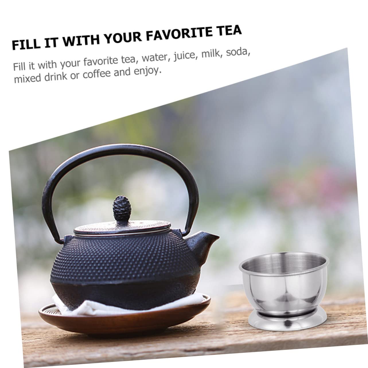 GLEAVI 5 Sätze Kleine Teetasse Faltbar Tassen Reisen Haushaltstea Edelstahl -teebecher Trinkbecher Aus Metall Rostfreie Teetasse Becher Aus Edelstahl Rostfreier Stahl Silber 2 Stücke * 5