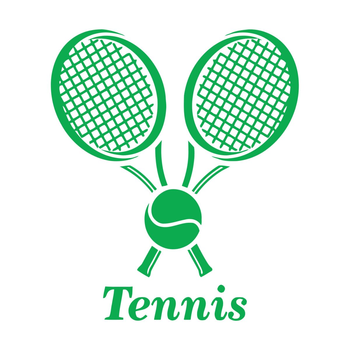 Lzhouting Wall Stickers 5036 Tennis Club Logo Wall Sticker Gym Sports Interior Decoration Tennis Ball Vinyl Wall Decal Removable Tennis Rackets Sticker Large - 67X78cm
