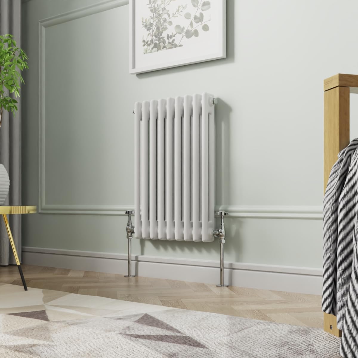 600 X 425 mm Gloss White 2 Column Radiators Horizontal Central Heating Cast Iron Rads