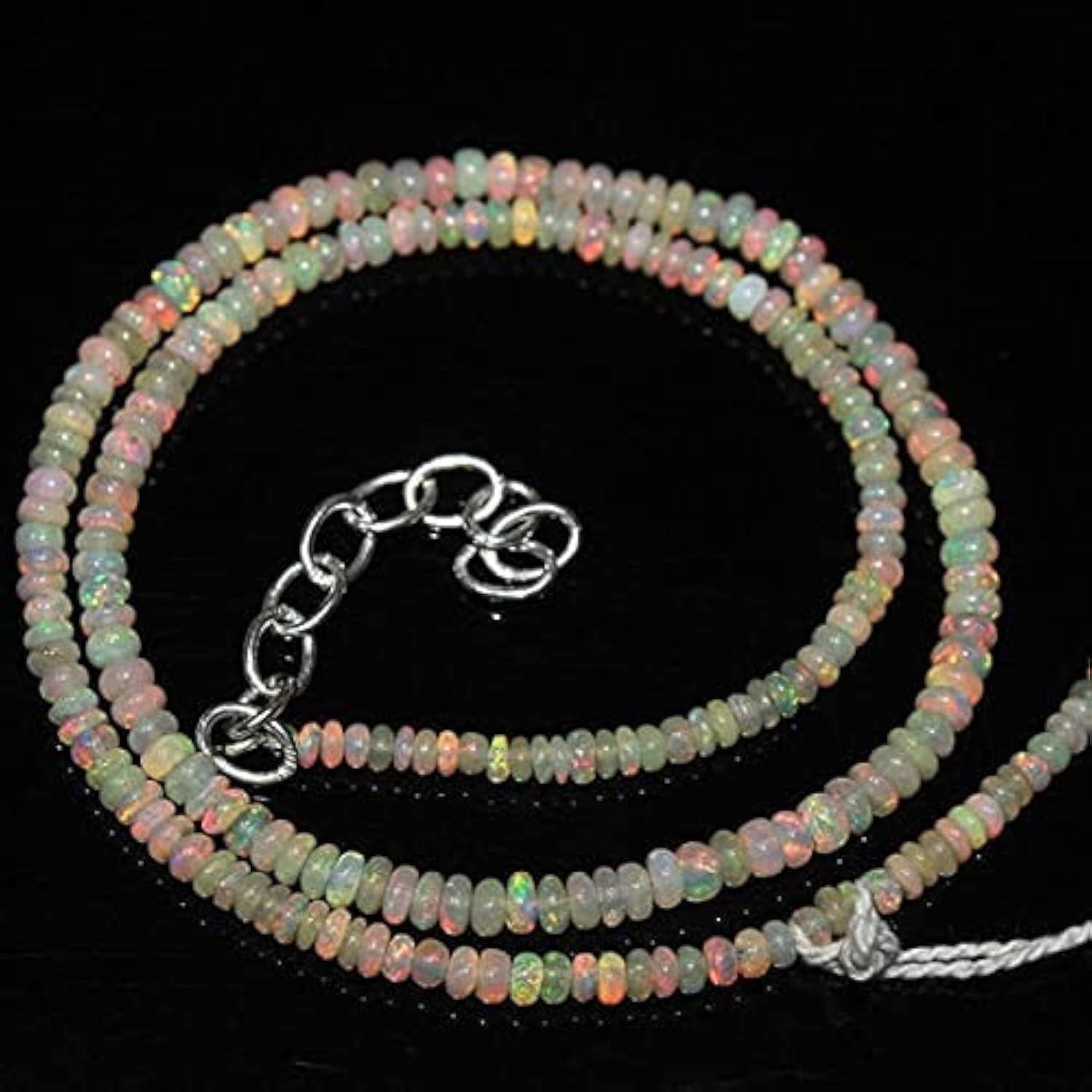 Opale de feu éthiopienne en perles rondelles lisses 3-4mm pour un collier cadeau personnalisé