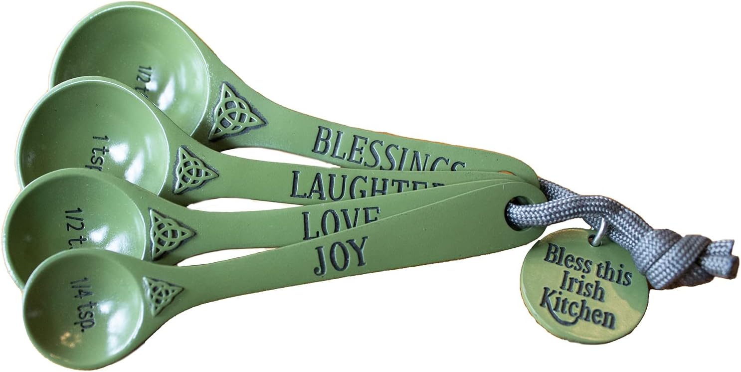 Abbey & CA Gift Green Irish Kitchen Measure Spoon Set Of 4