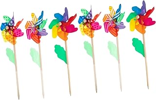 Yardwe Pinwheel Spinners 6pcs Pinwheels Toy Yard Outdoor Garden Party Garden Pinwheels Decor DIY Pinwheels Toy Colorful Windmill Toy Handheld Pinwheels Pinwheel Wind