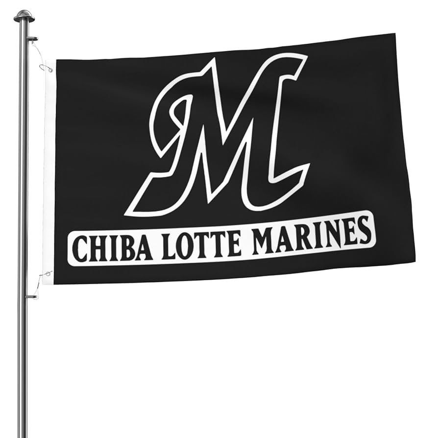 千葉ロッテマリーンズ 応援フラッグ 旗 2007 開幕記念 チェッカーフラッグ 千葉ロッテマリーンズ 応援フラッグ 旗 2007 開幕記念