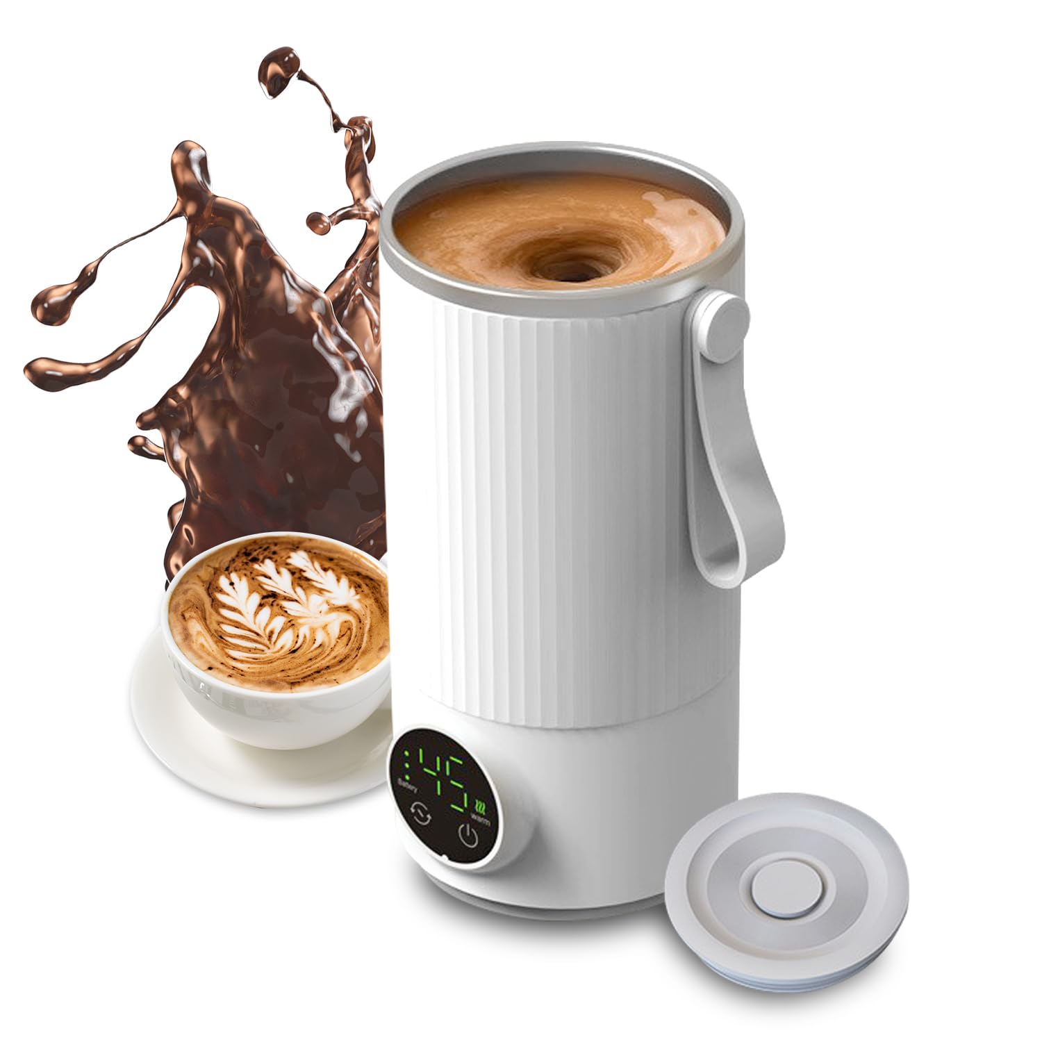 「37°C・40°C・42°C・45°C・50°C・55°C」 電気攪拌ケトル USB充電式 300ML 家庭用・オフィス・外出 3000MAH電池*2 4-6時間保温 電動ミキシングマグ 電気ポット LCDディスプレイ 304ステンレス鋼 粉… Amazon | 「37℃・40℃・42℃・45℃・50℃・55℃」 電気攪拌ケトル USB充電式