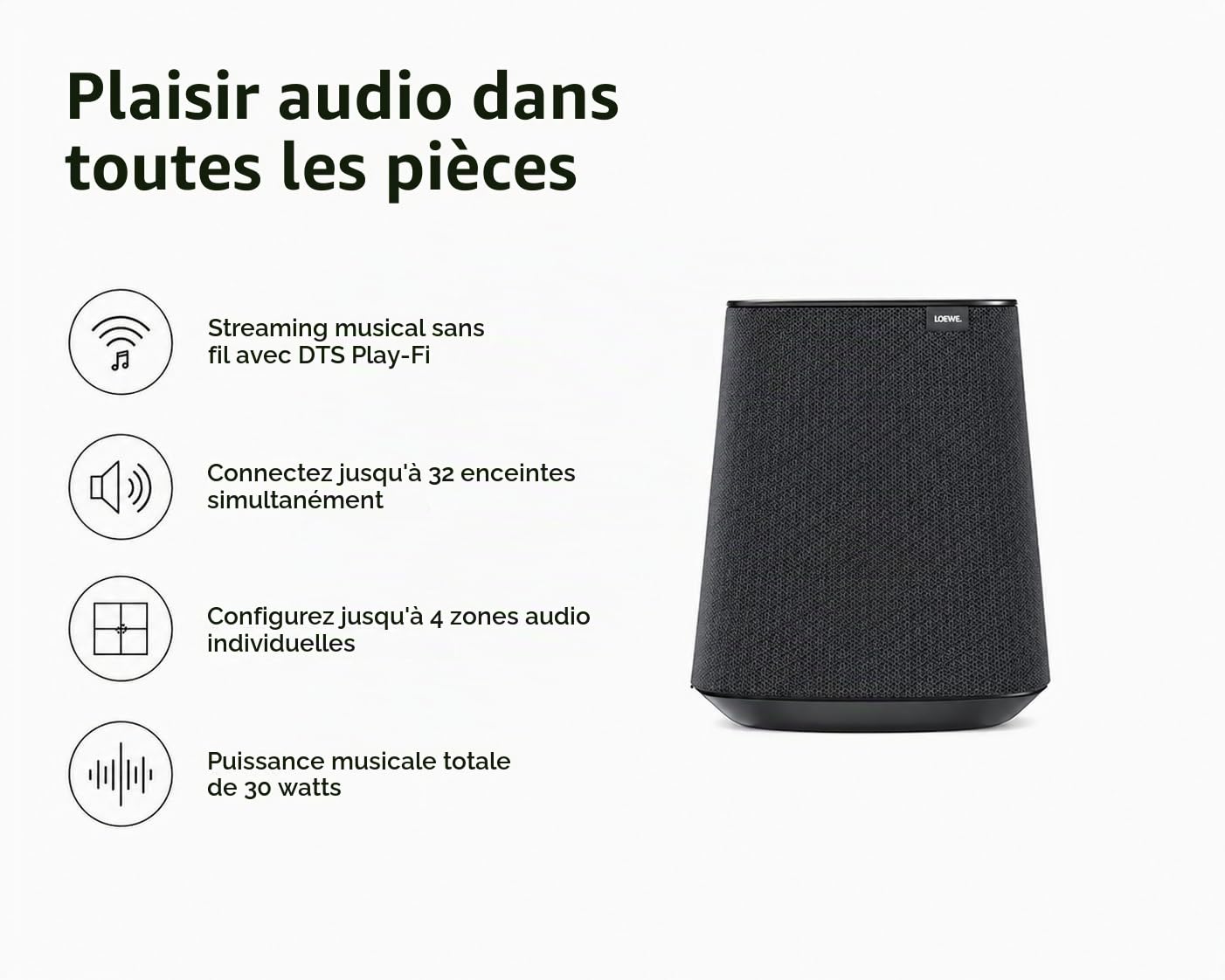 LOEWE Klang mr1, Enceinte multiroom DTS Play-FI, Basalt Grey