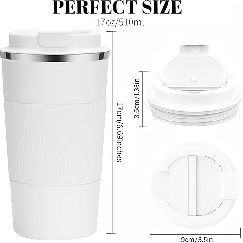 Miniatura 3 de Taza de viaje de café a prueba de derrames, a prueba de fugas, 17 onzas, taza de café aislada con tapa, el mejor café para llevar, reutilizable,
