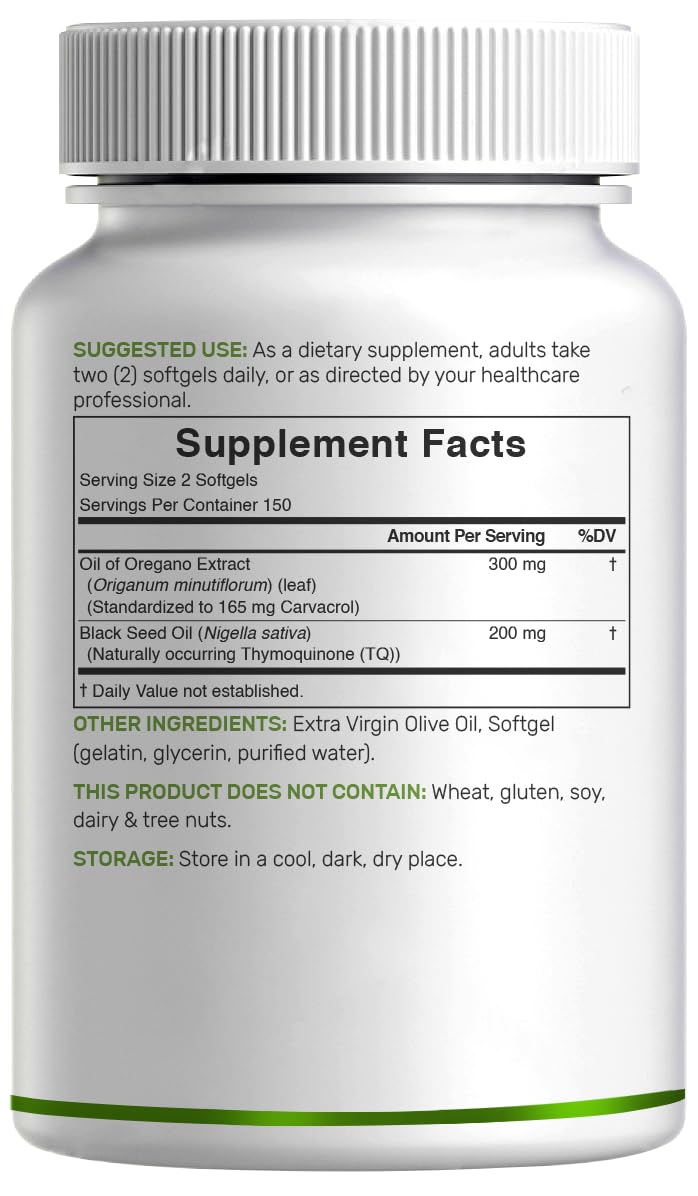 DEAL SUPPLEMENT Oil of Oregano Softgels with Black Seed Oil 300 Count — Amazon image 7