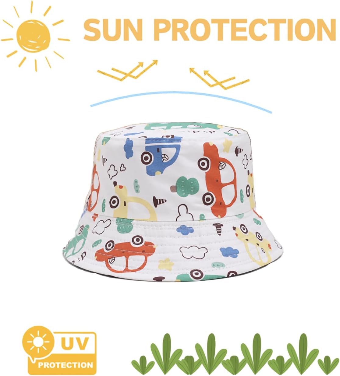 Toddler Sun Hat with Neck Flap UPF 50+ Baby Wide Brim Summer Beach Swim Bucket Hat for Kid Boys Girls 3 Month -7 Years - Image 2
