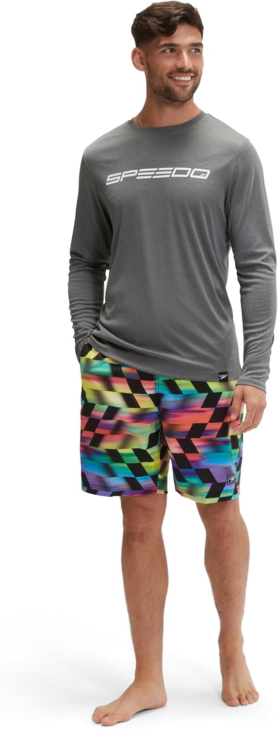 Speedo Men's Uv Swim Shirt Graphic Long Sleeve Tee