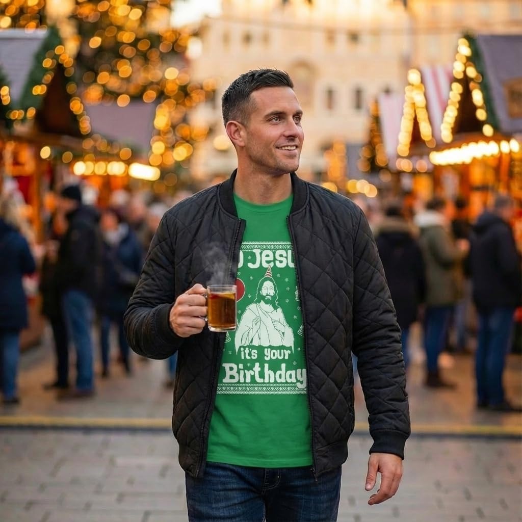 Tstars Mens Long Sleeve Shirt Go Jesus Its Your Birthday Funny Ugly Christmas Tee Xmas Gift