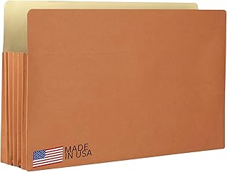 The File King Expanding Accordion File Folder - Legal Size | Box of 10 Redropes | 3.5” Expansion | Store and Organize Papers | Keep Records in One Place | Save Time Searching