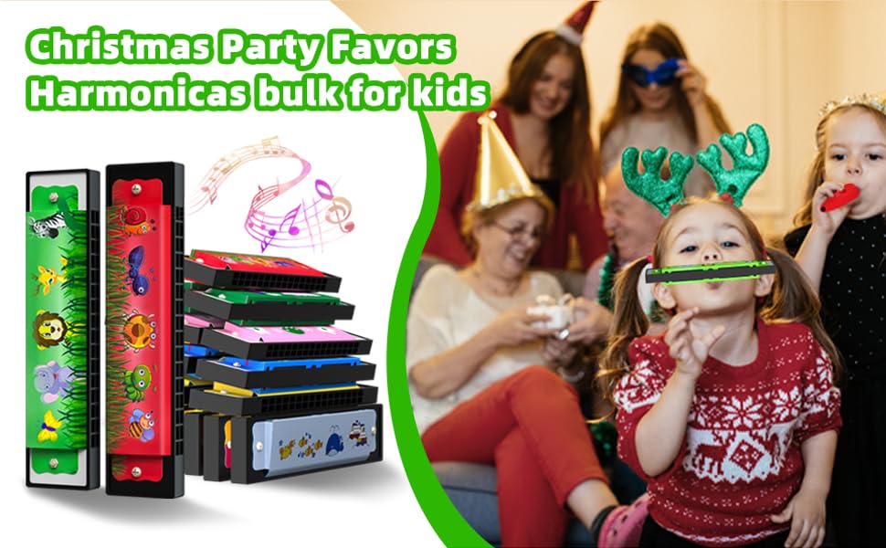 Armoniche Per Bambini - 12 Pezzi Con Stampa Animali, Giocattolo Musicale, Regalo Per Feste E Compleanni - Foto 4