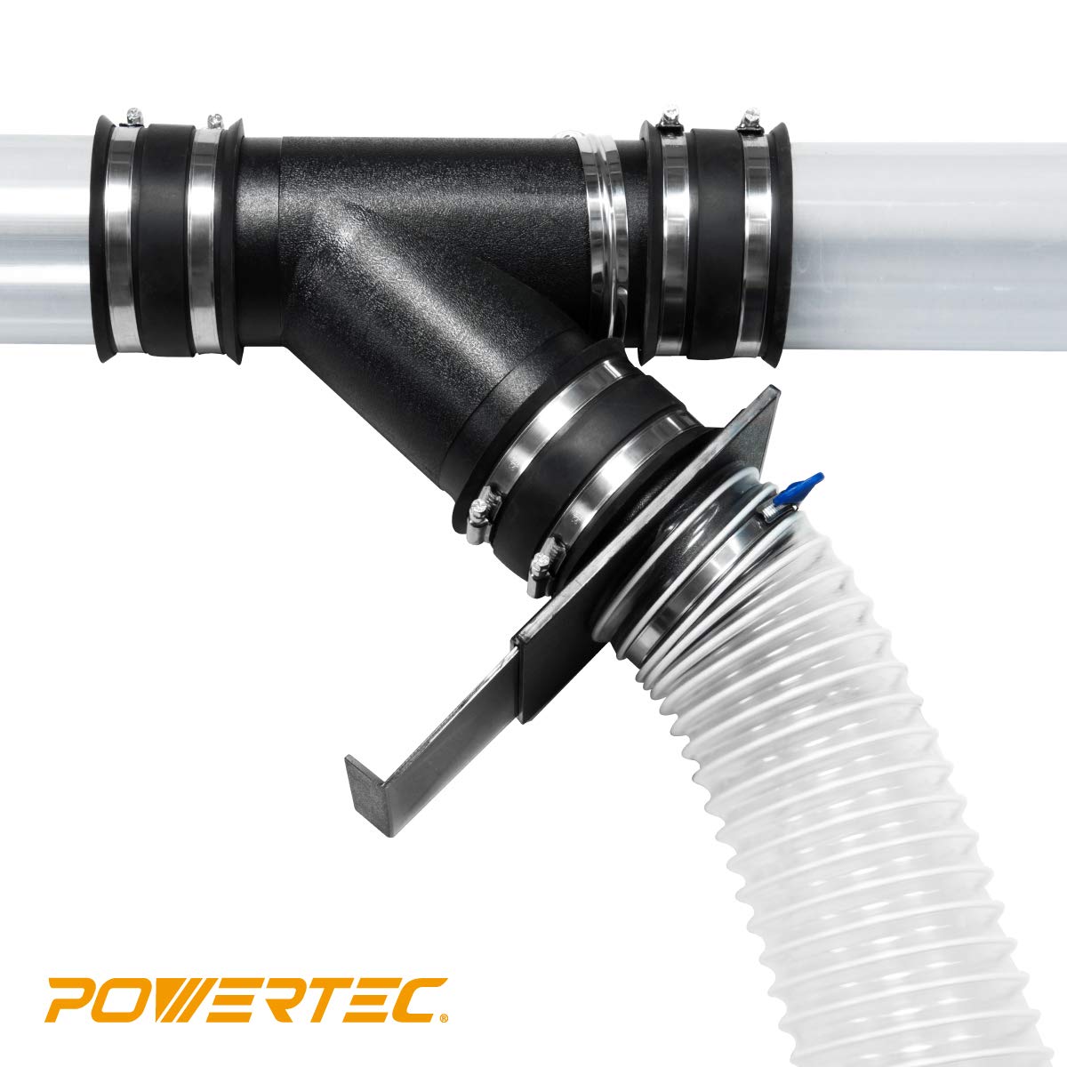 POWERTEC 70133-P6V 2-1/2-calowa brama do odpylacza, armatura zbierająca kurz, 6 szt