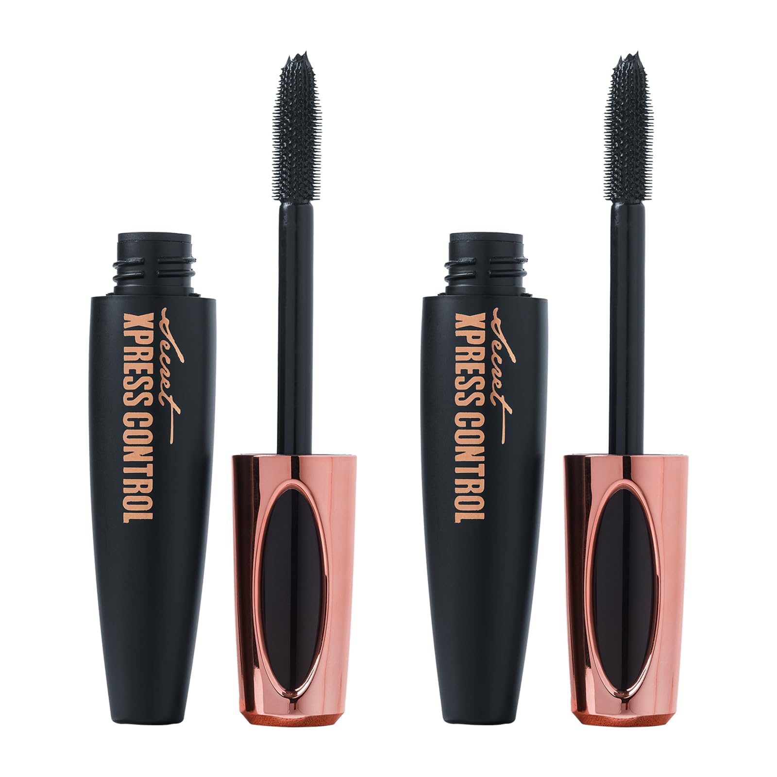 Two Pack: Silk Fiber Mascara 4D, Lengthening and Thickening, Secret Xpress Control - Long Lasting & Smudge-Proof, All Day Exquisitely Full, Long, Thick, Lashes