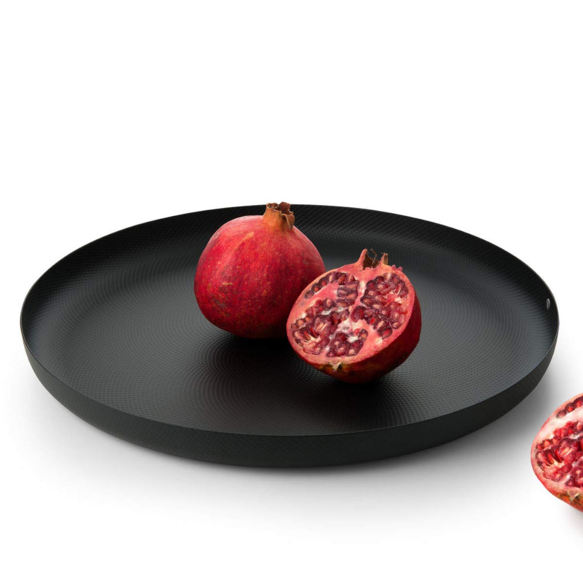 Alessi JM14/35 BT - okrągła taca ze stali kolorowej z żywicy epoksydowej i dekoracją reliefową, czarna, 35 cm