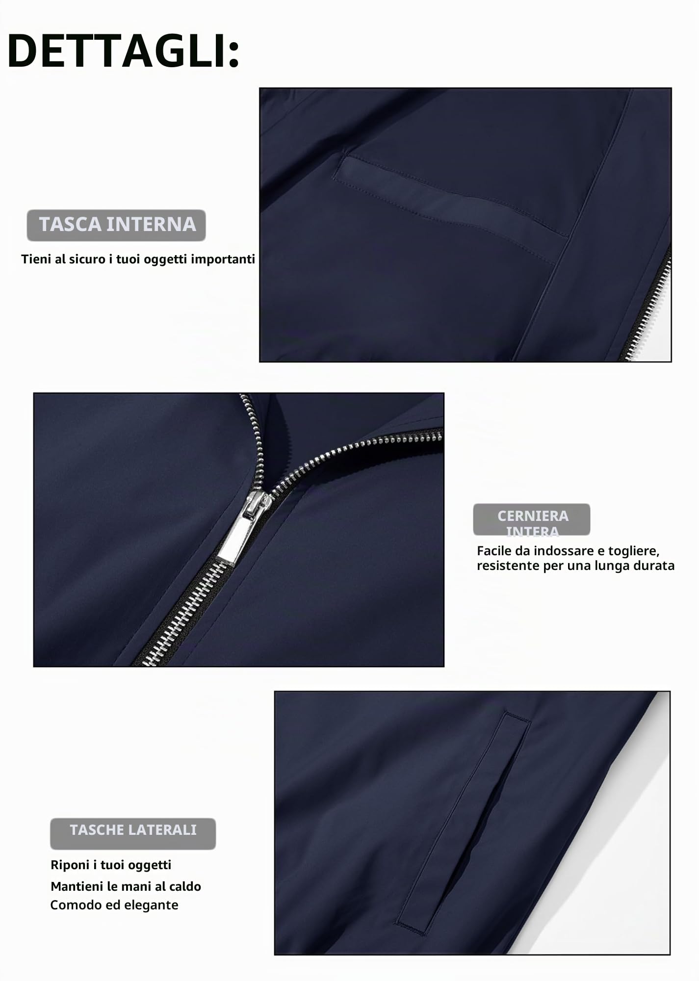 Magcomsen Giacca bomber da uomo, giacca a vento leggera con cerniera integrale, casual, elegante, da esterno, giacche da golf