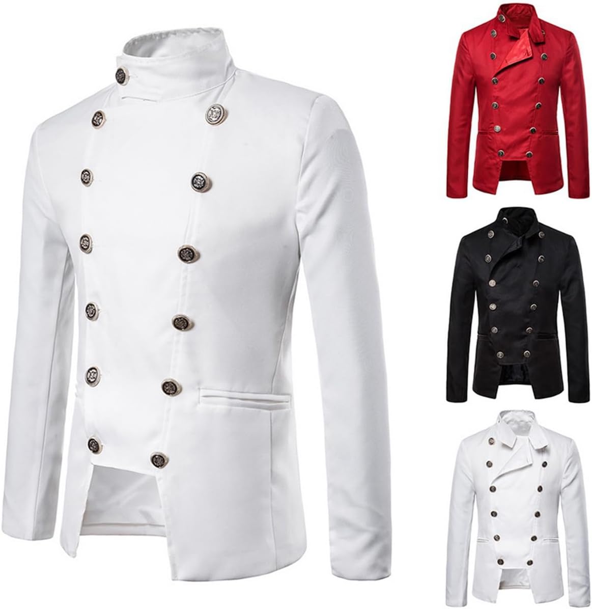 Men's Vintage Steampunk Jacket Retro Victorian Coat Wedding Suit Outwear Overcoat Notched Lapel Uniform Tops Coats