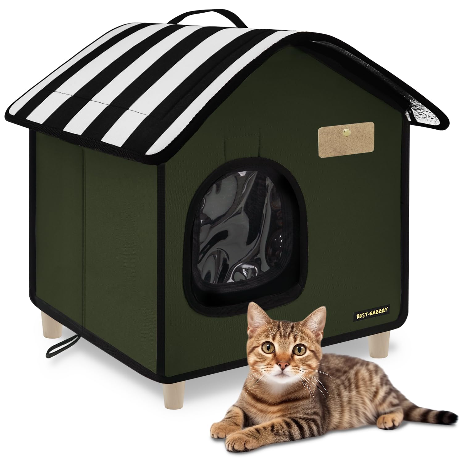 RestEazzzy Cat Houses For Outdoor Cats Elevated & Weatherproof Cat Cave, Cat