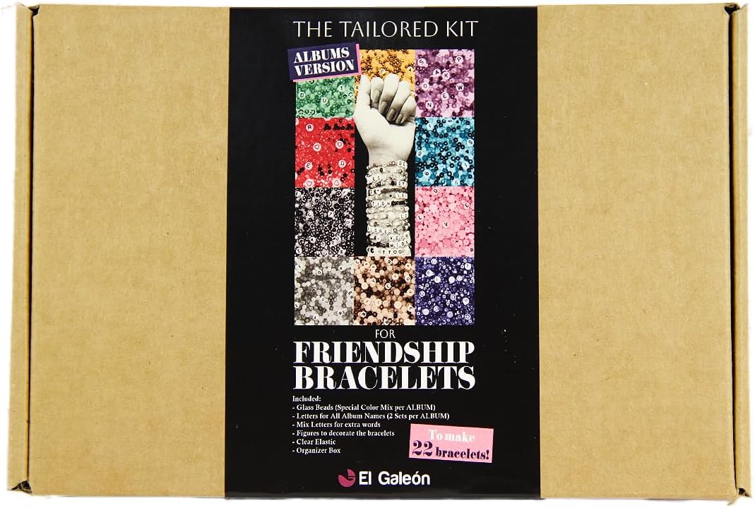 El Galen Friendship Bracelet Kit DIY Albums Mix Beads for Bracelets Glass Alphabet Letter Beads Elastic