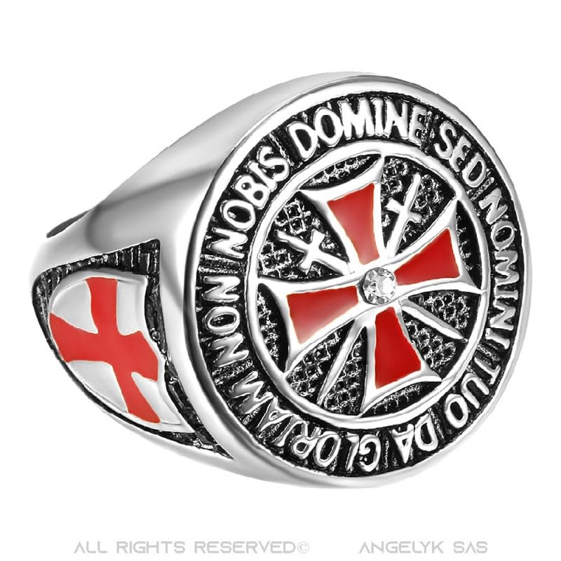 Chevalière Templier bague homme trésor à offrir taille 73 - 2