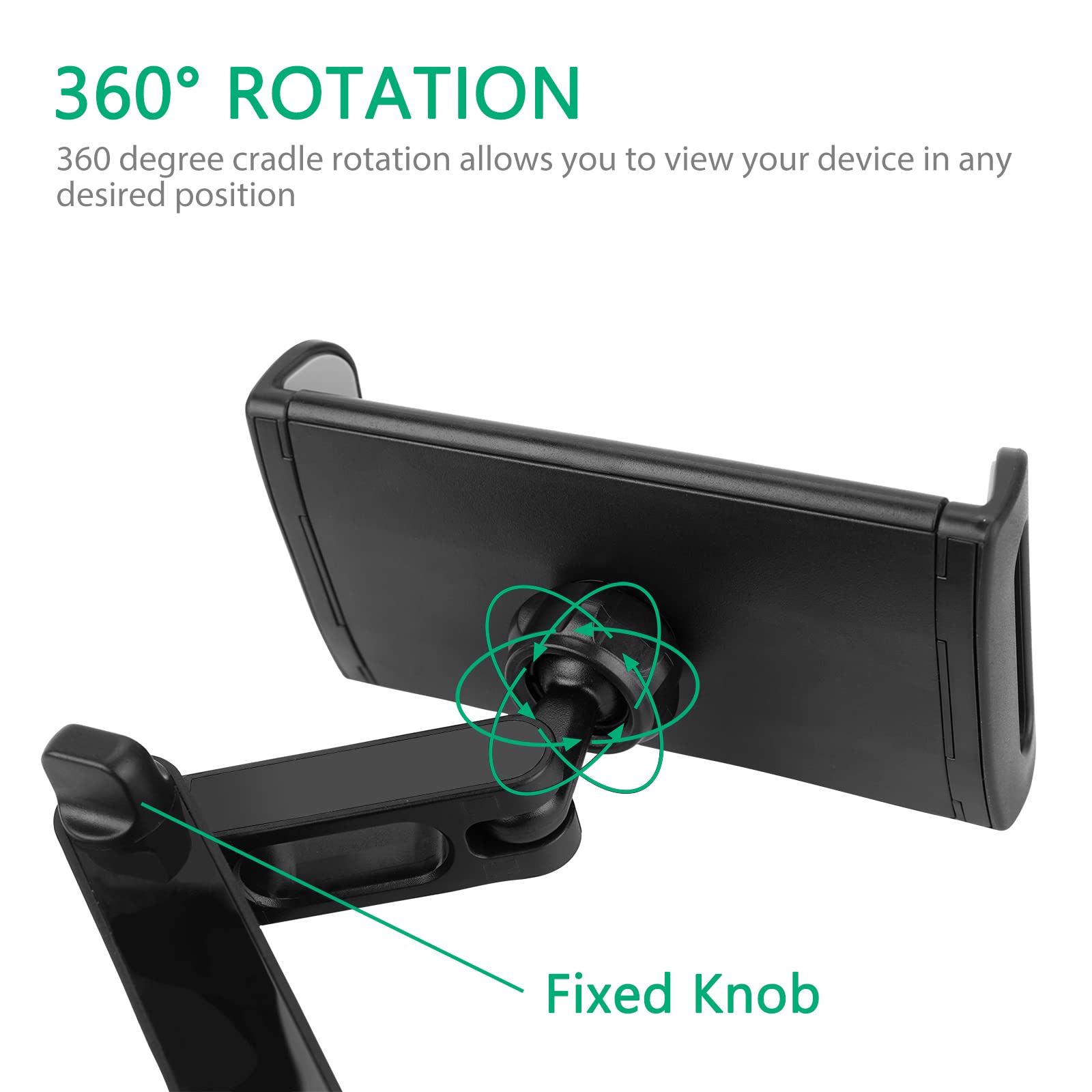GEEKRIA Supporto per Poggiatesta per Auto Accessori da Gioco Compatibile con Nintendo Switch/Switch OLED/Switch Lite/Cellulare o Altri Dispositivi da 5,5-10,5", Rotazione a 180° Regolabile (Nero)