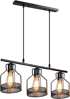 PORHUMI Industrial Pendant Light E27 Black Ce...,