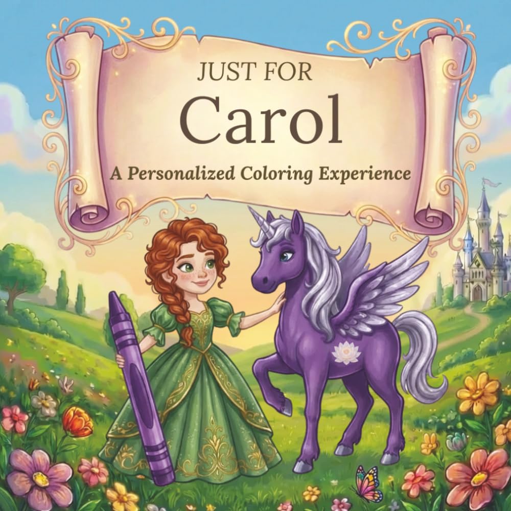 Just for Carol: A Personalized Coloring Experience: 50 total coloring pages | 28 coloring pages featuring Carol’s name | 22 coloring pages themed for girls (Personalized Coloring Book Series)