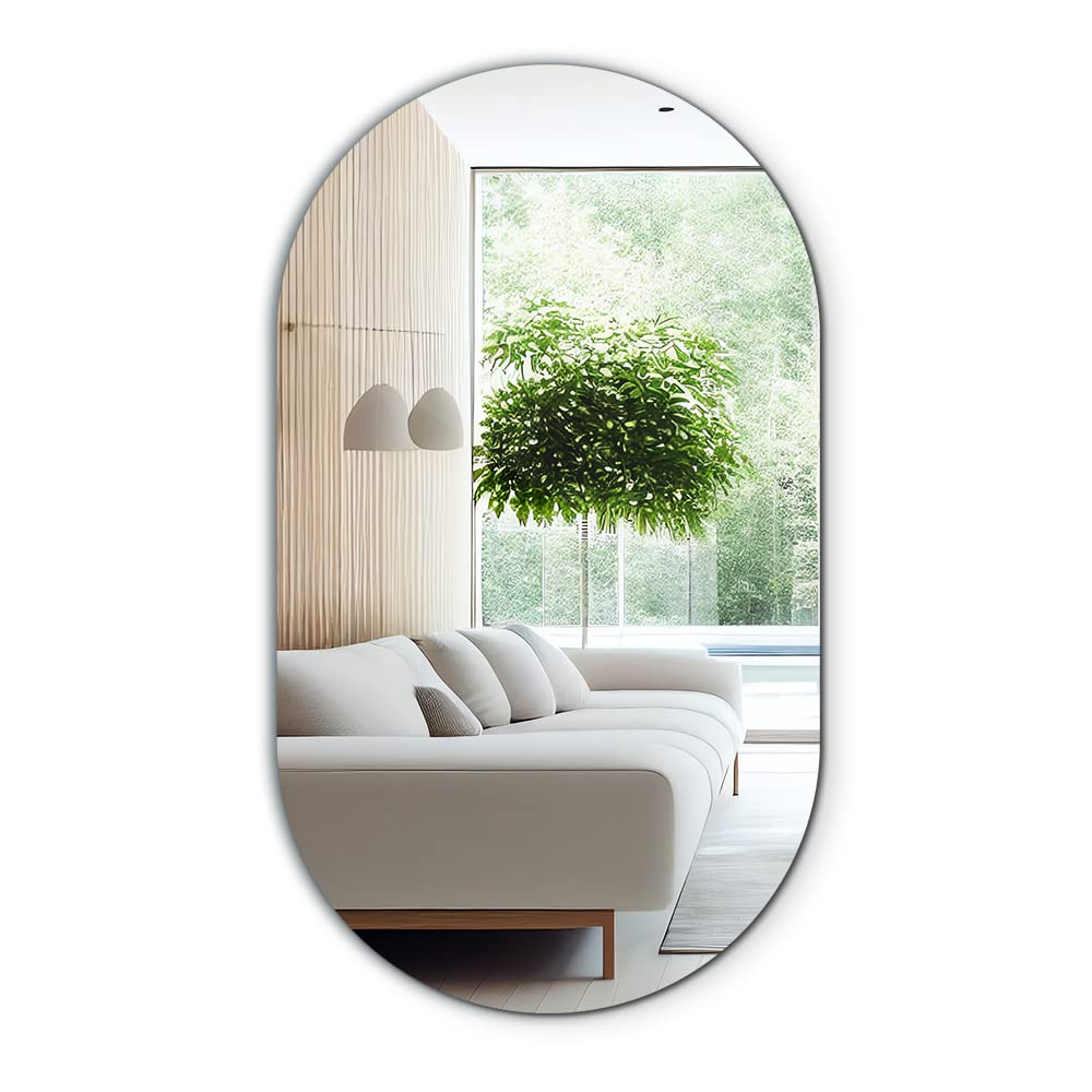 Tulup Oval mirror for bathroom ready to assemble 52x90 cm