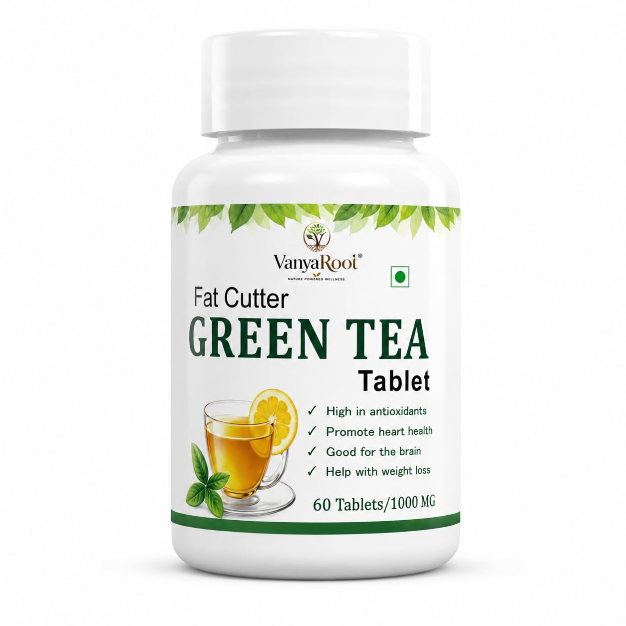 Vanya Root Fat Cutter Green Tea Wellness Tablet | Herbal Supplement with Green Tea Extract for Daily Wellness, Active Lifestyle & Routine Support |(Pack Of 60 Tablets)-image-3